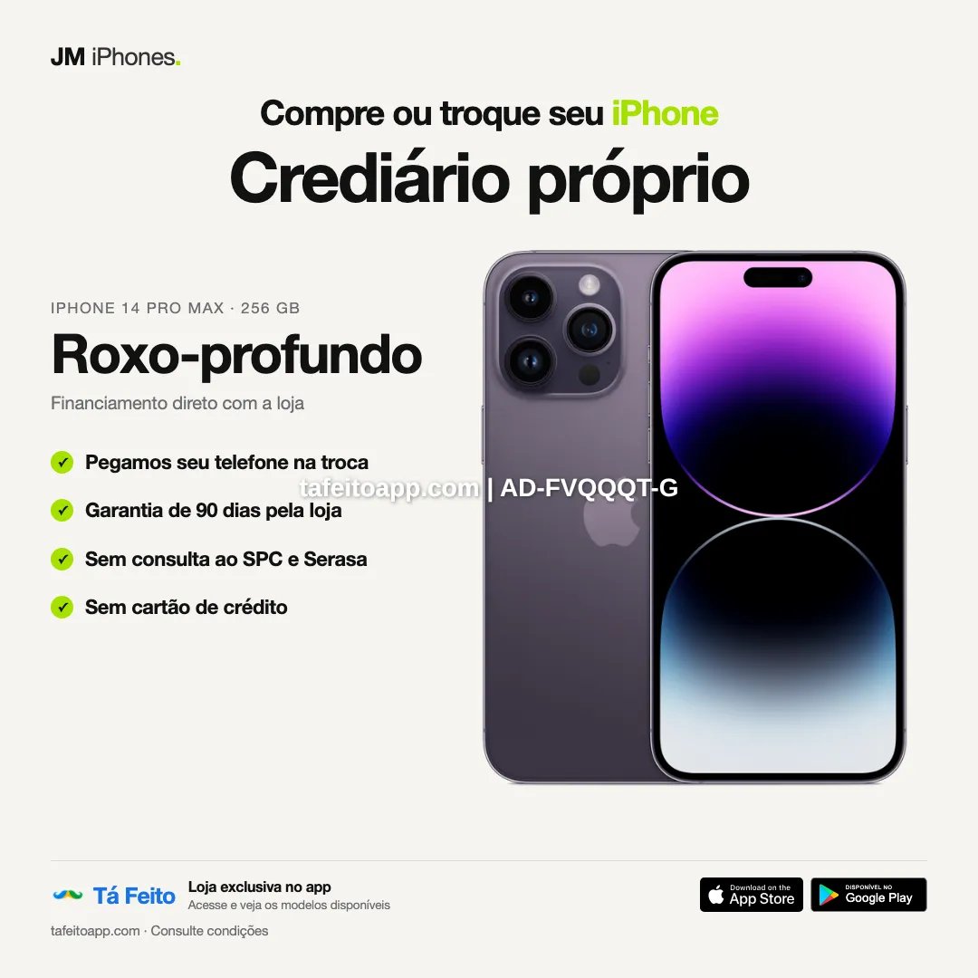 iPhone 14 Pro Max 256GB Roxo Profundo - R$ 5.400,00 | Tá Feito