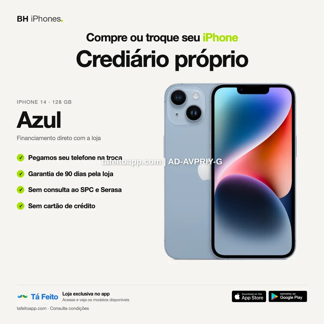 iPhone 14 128GB Azul - R$ 3.700,00 | Tá Feito