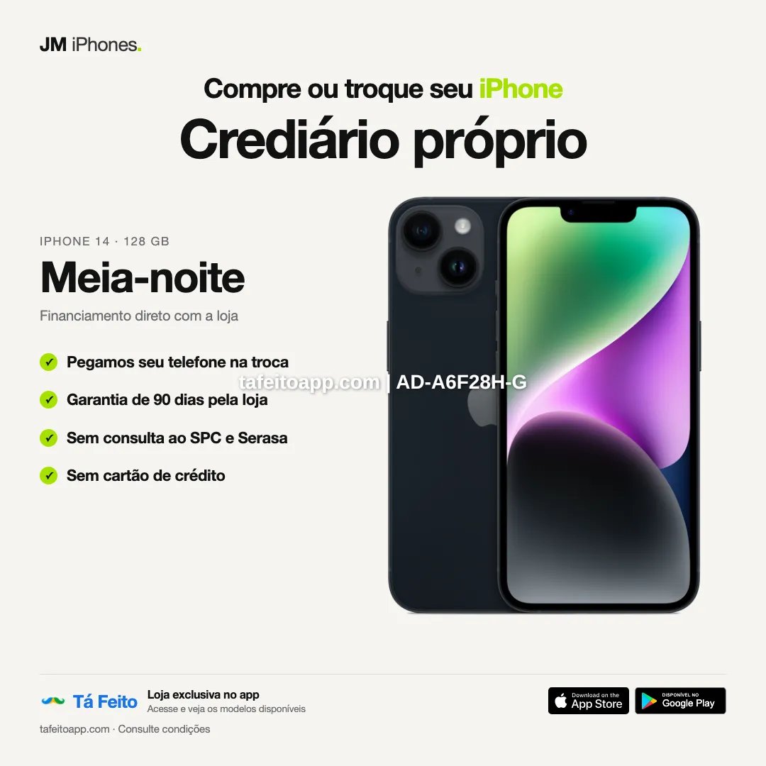 iPhone 14 128GB Meia-noite - R$ 3.700,00 | Tá Feito
