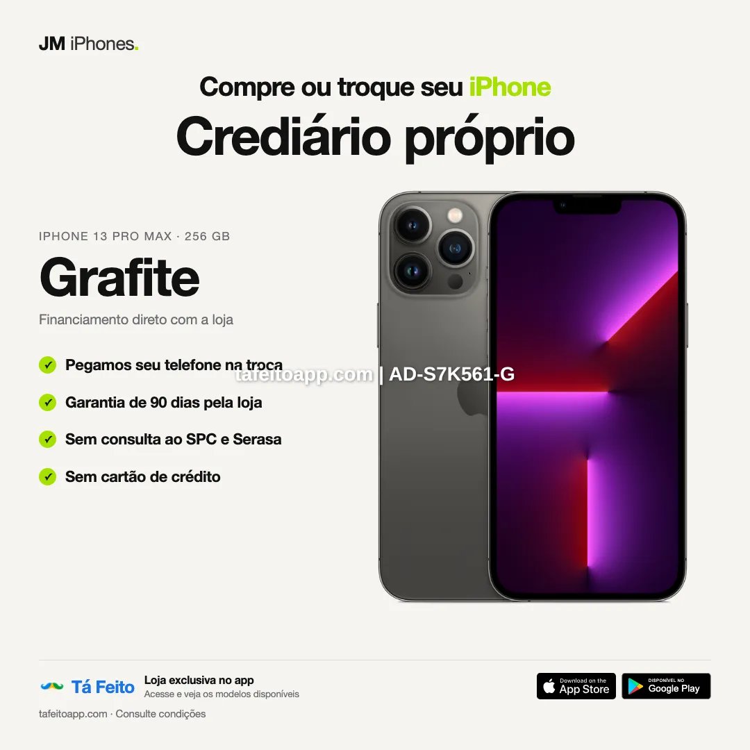 iPhone 13 Pro Max 256GB Grafite - R$ 4.800,00 | Tá Feito