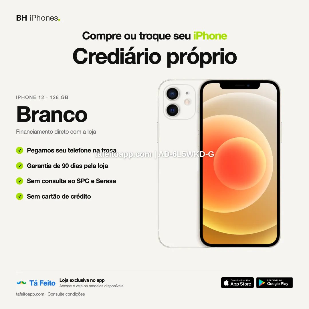 iPhone 12 64GB Branco - R$ 2.600,00 | Tá Feito