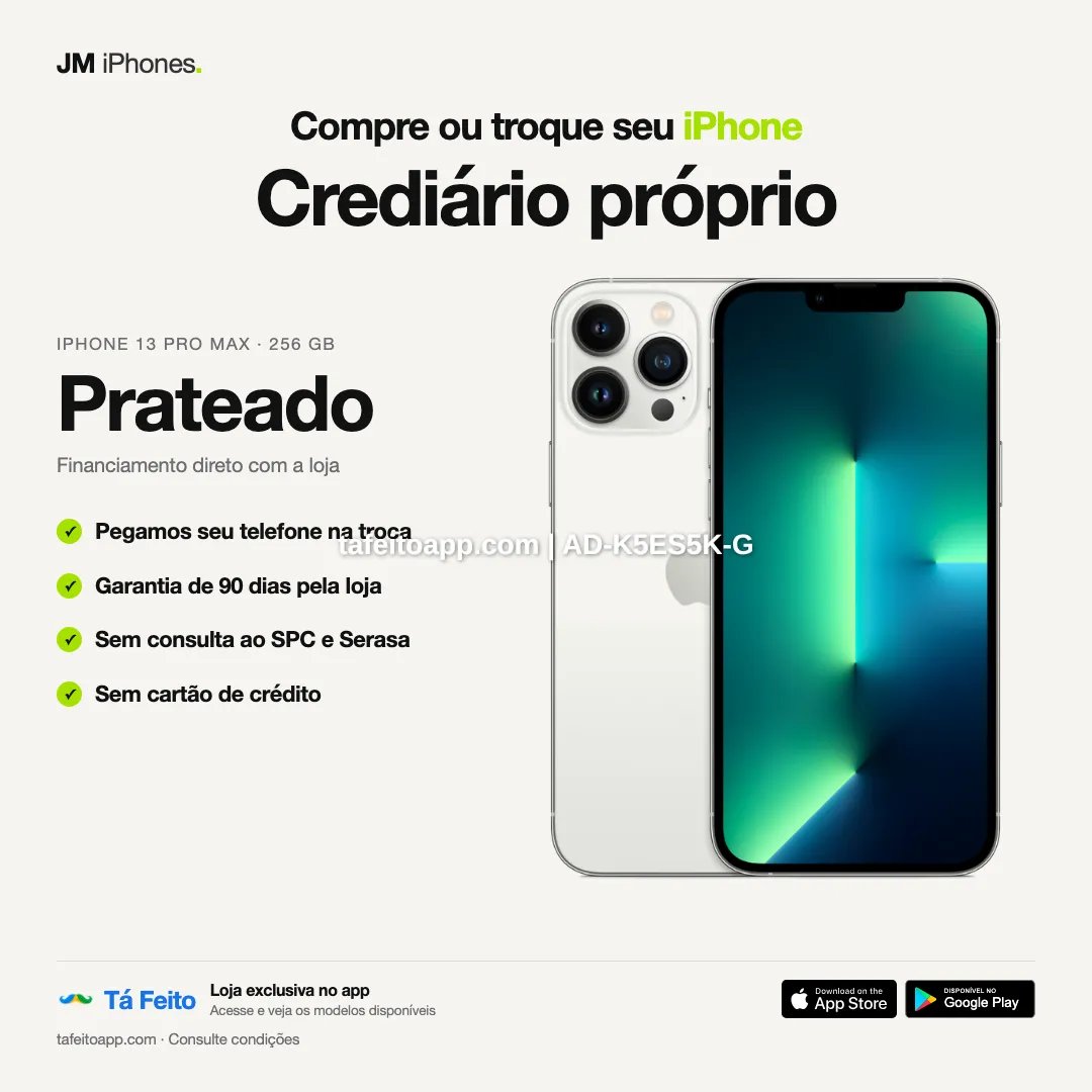 iPhone 13 Pro Max 256GB Prateado - R$ 4.800,00 | Tá Feito