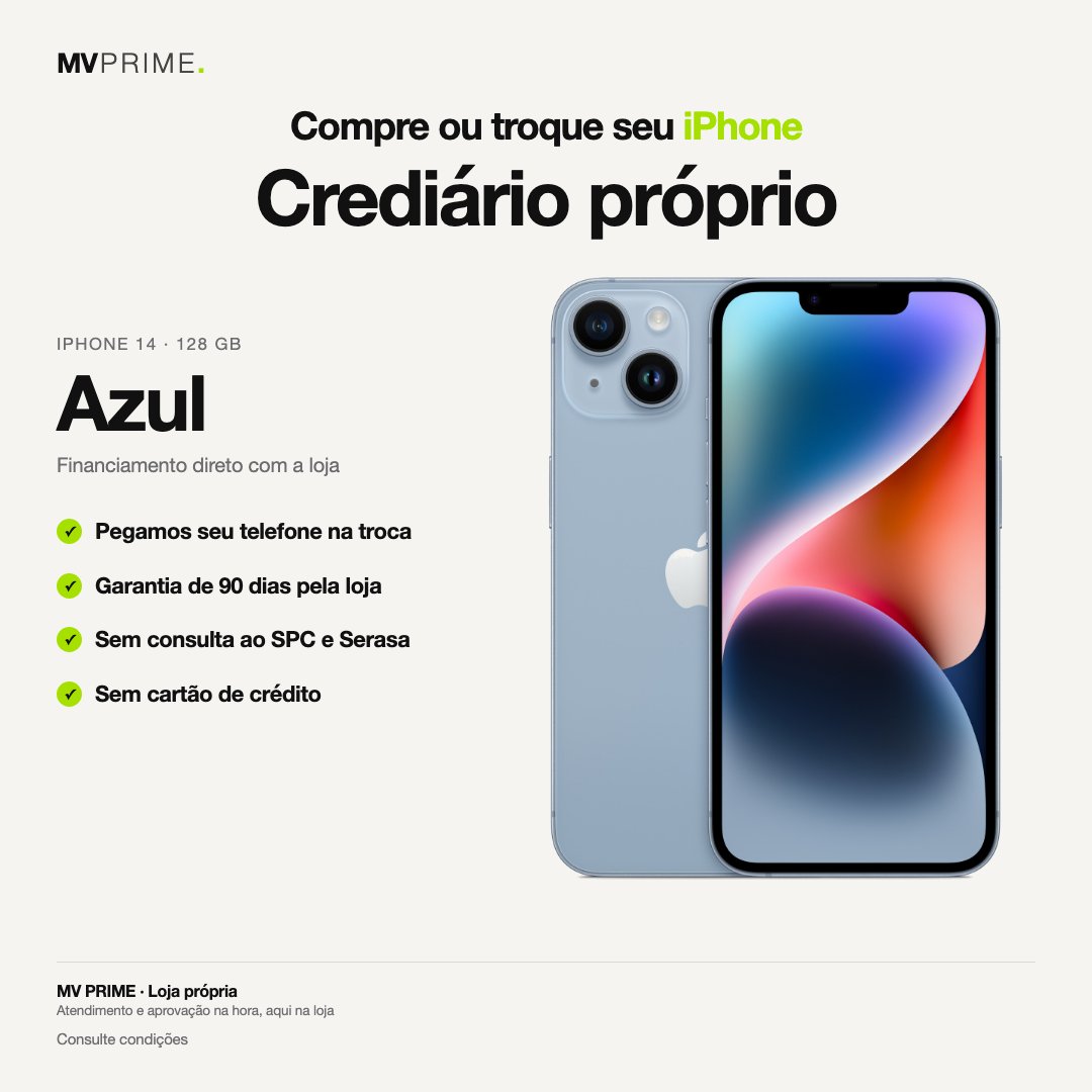 iPhone 14 128GB Azul - R$ 3.700,00 | Tá Feito