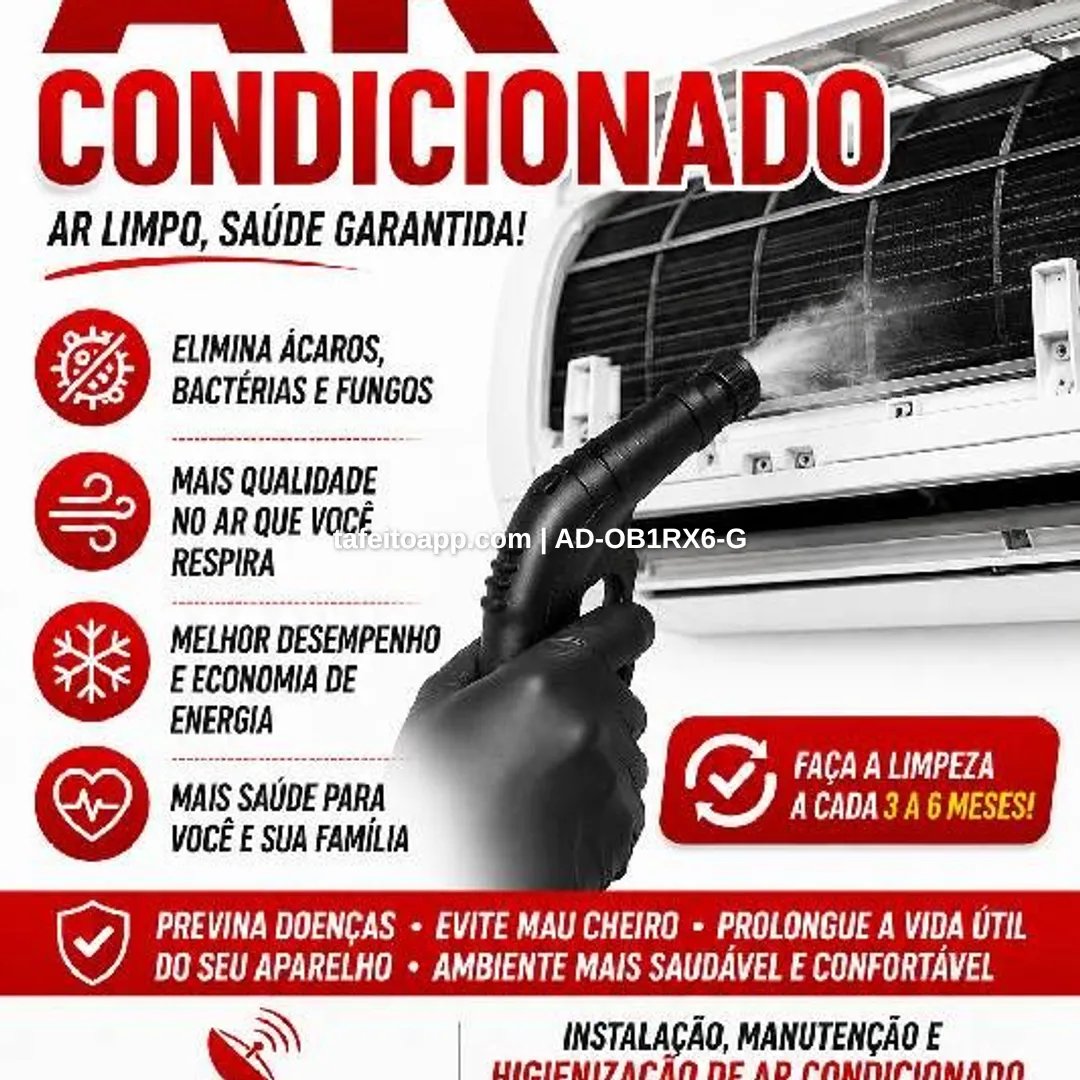 limpeza e higienizaçao Ar condicionado - R$ 250,00 | Tá Feito