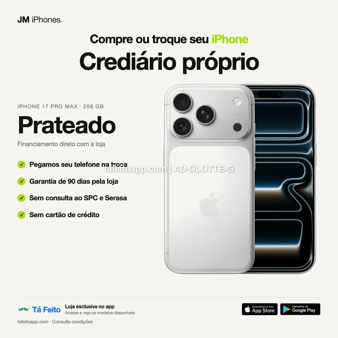 iPhone 17 Pro Max 256GB Prateado - R$ 8.500,00 | Tá Feito