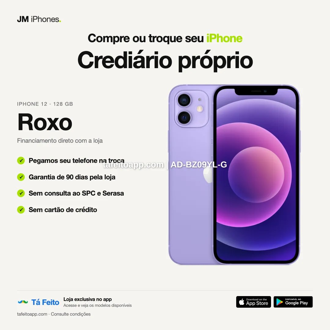 iPhone 12 64GB Roxo - R$ 2.600,00 | Tá Feito