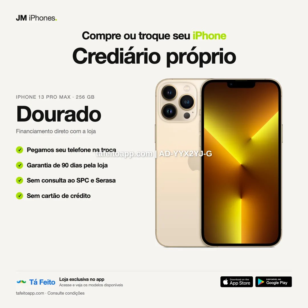 iPhone 13 Pro Max 256GB Dourado - R$ 4.800,00 | Tá Feito