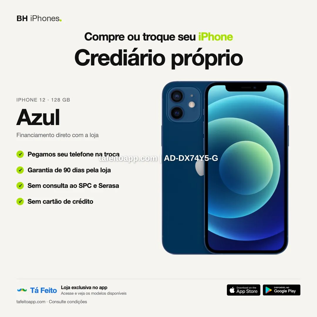 iPhone 12 64GB Azul - R$ 2.600,00 | Tá Feito