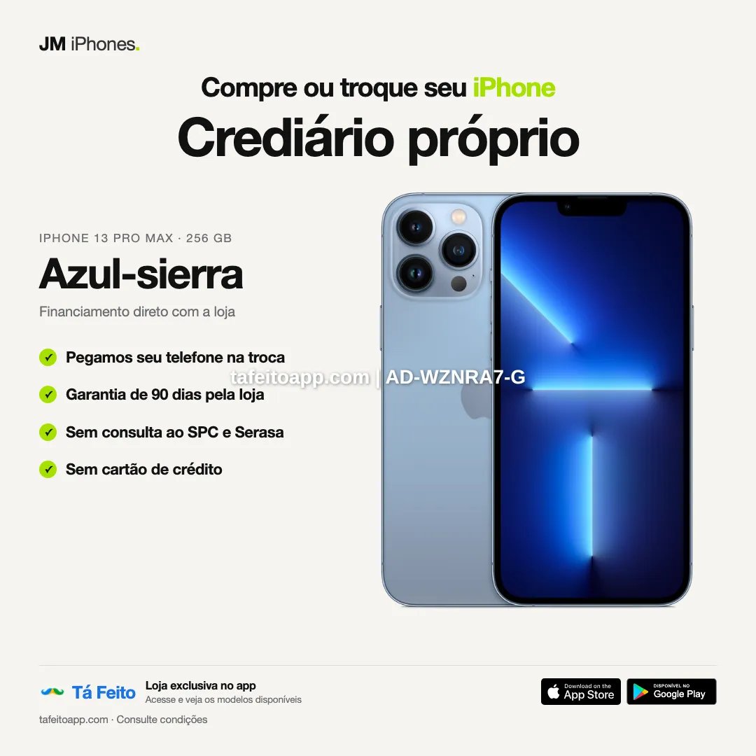iPhone 13 Pro Max 256GB Azul Sierra - R$ 4.800,00 | Tá Feito