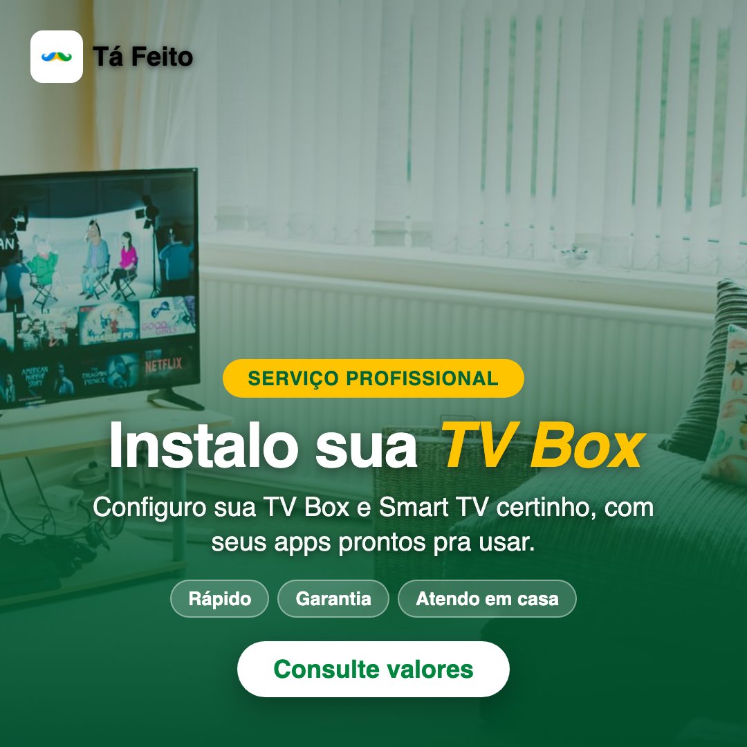 Instalação e configuração de TV Box e Smart TV | Tá Feito
