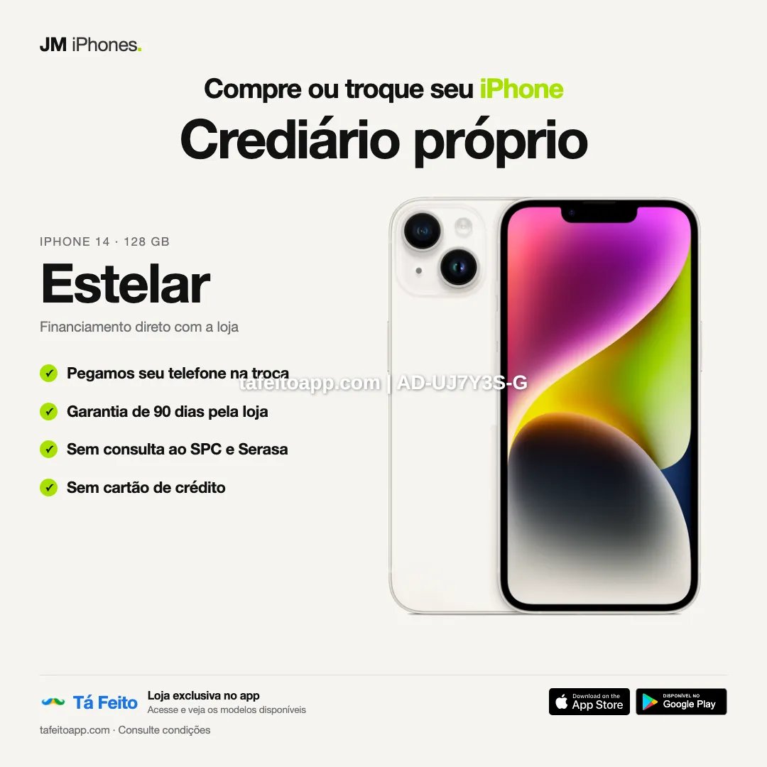 iPhone 14 128GB Estelar - R$ 3.700,00 | Tá Feito